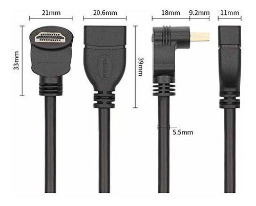 Cable De Extension Hdmi Bluwee Angulo De Alta Velocidad De 9 3