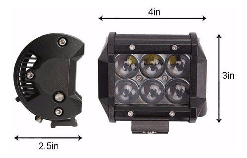 Faro Led Universal 18w 12-24v Adaptable Cuatri Automovil 1