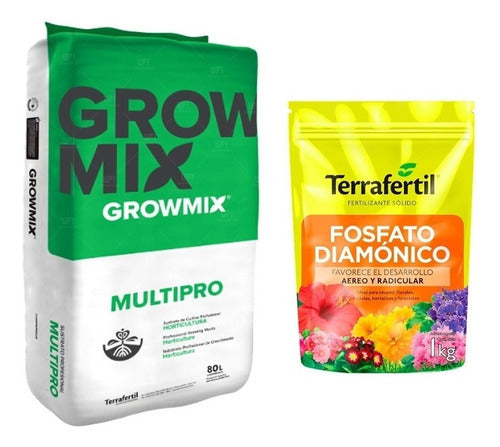 GrowMix Growmix Terrafertil Multipro Substrate 80lt Phosphate 1kg Grow 0