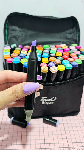 Touch Set X80 Double-Point Alcohol-Based Markers with Case 1