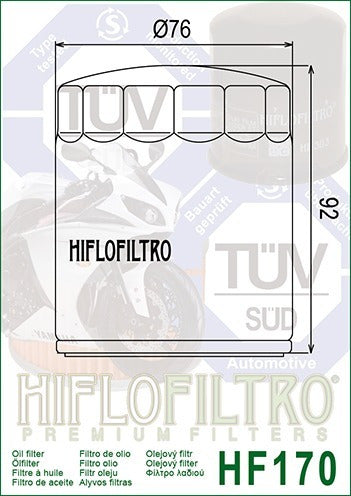 Hiflofiltro Oil Filter Harley Davidson HF170C 1