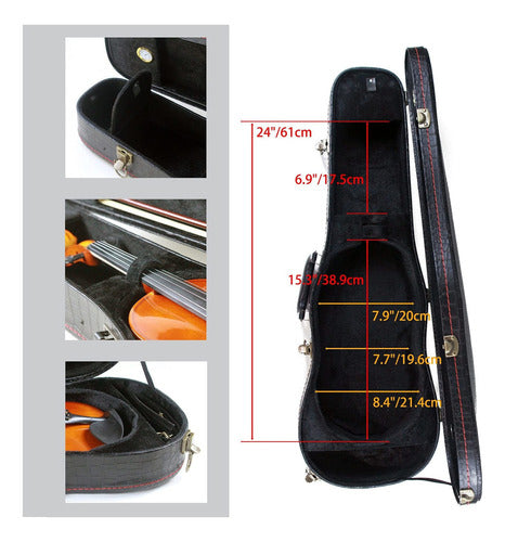 Roaring Iron Full-Size Violin Case 4/4, Hard Shell 4