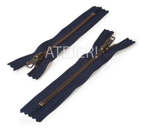 YKK 12cm Metal Fixed Chain Zippers - Pack of 1 1