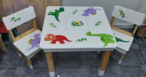 Personalized Wooden Children's Table and Chairs with Character Designs 29