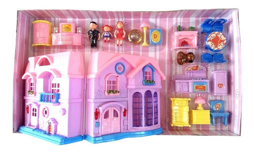 Pink House Family Medium Doll House with Lights and Sounds 2
