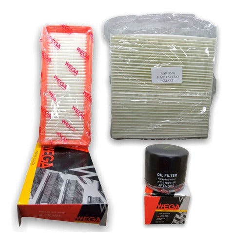 Kit 3 Filtros Smart Fortwo Forfour 07-14 Aceite Aire Habitac 0