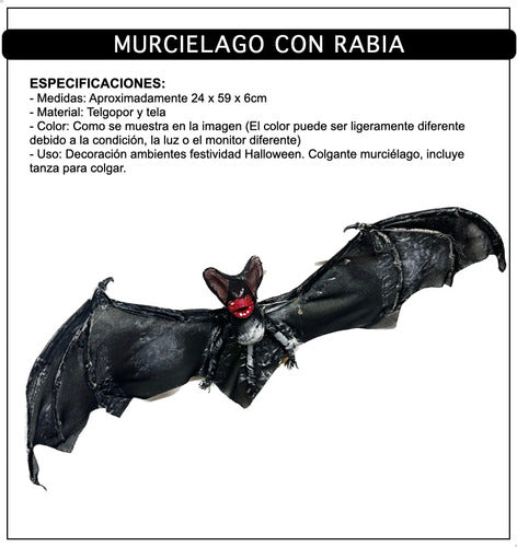 Hanging Bat with Rage Halloween Decoration 1