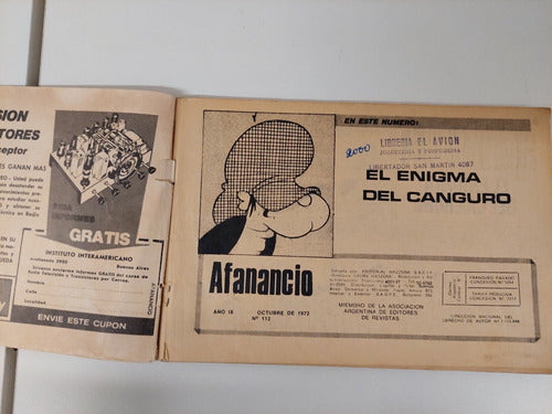 Afanancio N° 112 Octubre 1972 El Enigma Del Canguro Mazzone 1