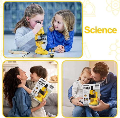 Little World Microscope Beginner with LED, Magnification 100X, 400X, and 1200X 3