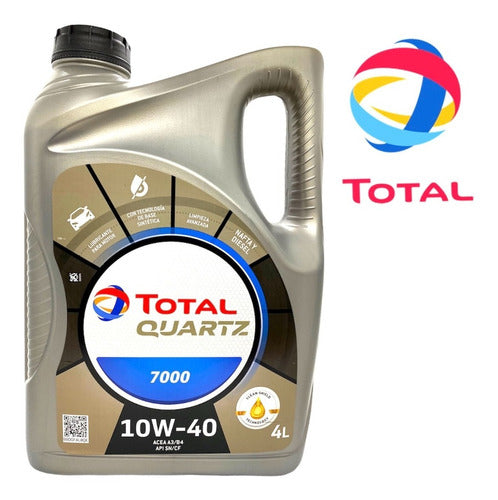 Kit 4 Filtros + 4l Aceite Total 7000 Peugeot 207 Compact 1.6 1