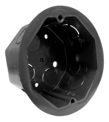 Tucson Octagonal PVC Black Embedded Connection Box Pack of 30 0