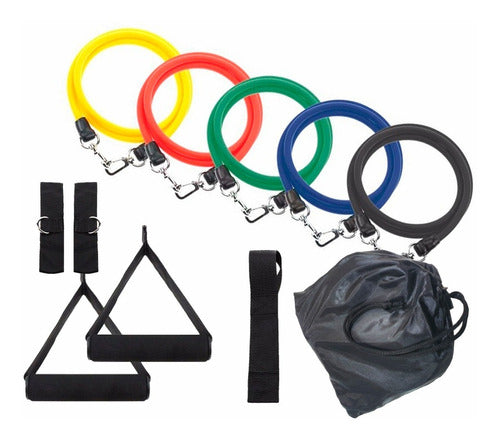 Set 5 Bandas Elásticas Fitness Funcional Yoga Gym Pilates Cf 0