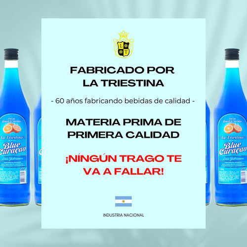 Blue Curacao 950ml Caja X12 La Triestina 4