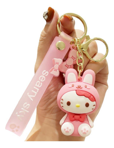 Imported Rubber Keychain Characters Hello Kitty Melody Kuromi 1