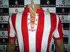 Classic Red and White Retro Style Piqué Shirt with Drawstring 2