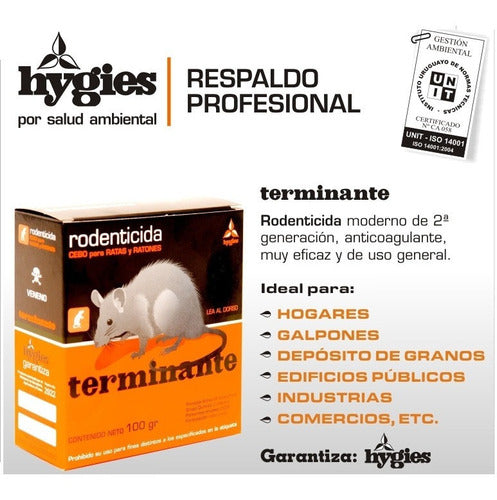 Hygies Veneno Control Ratas Ratones Alta Eficiencia X 200 Gr 4