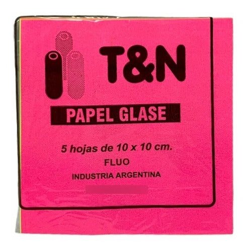 T&N Fluorescent Glycerin Paper Assorted - 10 Packs of 5 Sheets 10 x 10 cm 1