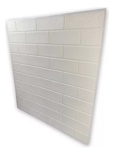 Placa Autoadhesiva 3d Ladrillo Liso Blanco Pared X5 1