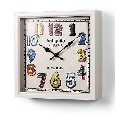 Adeco Vintage Retro Decorative White Children's Wall Clock 1