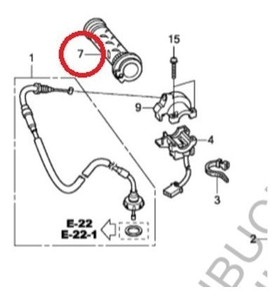 Manopla Puño Derecho Honda Cb 125 Twister - Power Bikes 0