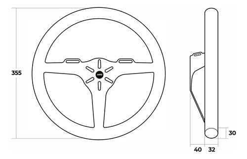 HPC Stealth Light Competition Steering Wheel 355mm 1