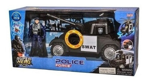 Set Firefighter Police Car Helicopter Tank with Sound 27