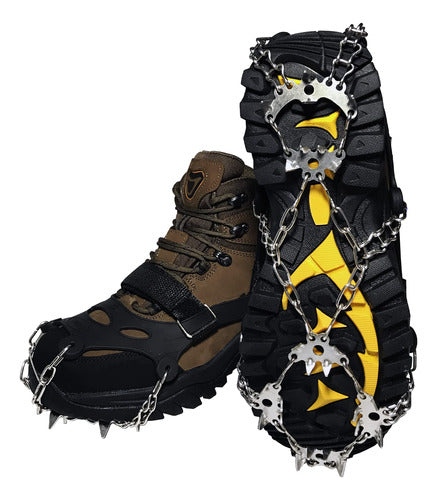 Tenspal Crampons Traction Ice Cleats Ice Snow Grips With Anti Slip 24 Stainless Steel Spikes - Size L 0