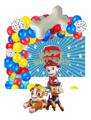 Globos Pack De 120 Con Cinta 5 Metros Paw Patrol 0