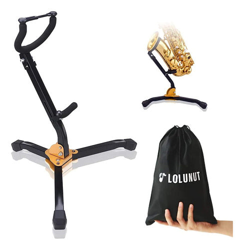 Lolunut Saxophone Stand, Foldable and Adjustable Metal 0