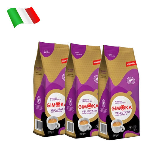 Gimoka Cafe Tostado Molido Velluttato Pack 3x250grms Italia 0