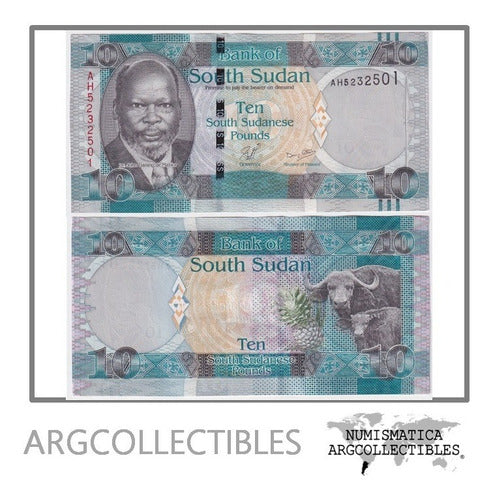 Sudan Del Sur Billete 10 Pounds 2011 P-7 Unc 0