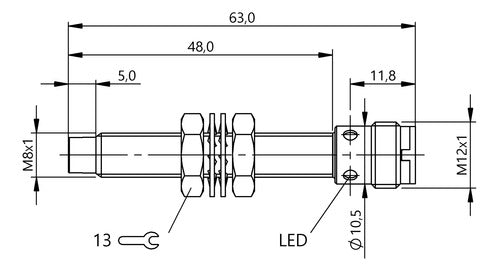 Balluff Sensor Inductivo M8 PNP NA No Rasado C/conec BES001H 1