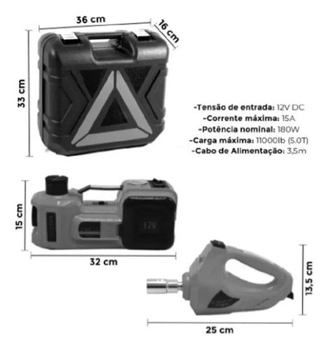 Macaco Hidráulico Automático 12v 4 Em 1 7