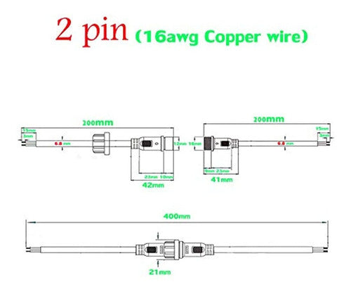 Yetor Conectores Impermeables De 2 Cables, Conector Led Mach 3