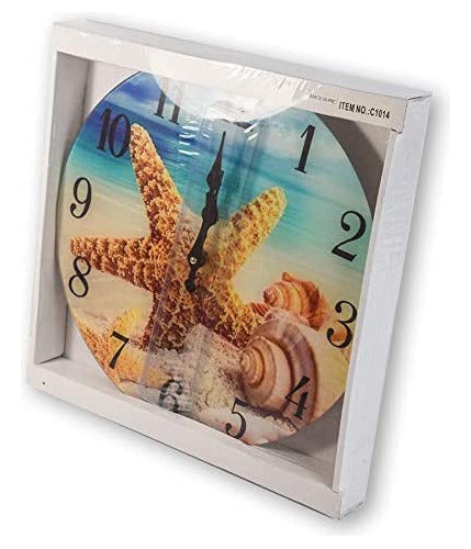 Sea Creations Conchas Reloj De Pared De Cristal Nuevo 13 Pu 5