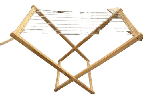 Solid Pine Wood Clothes Drying Rack 0