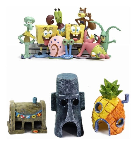 Bob Esponja Juguetes Figuras Set Completo Con 8 Personajes 0