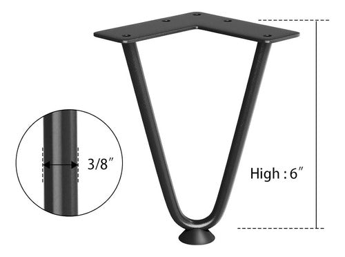 Smartstandard 6 Inch Heavy Duty Furniture Fork Legs 3