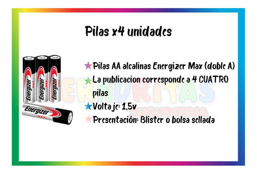 X4 Unidades Pila Cilindro Aa Energizer Max Pilas Alcalinas 1