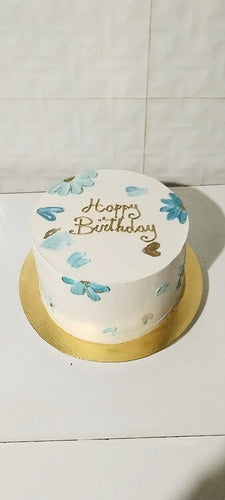 Dulce Pastel Lanus Torta Artesanal Flores En Relieve 1