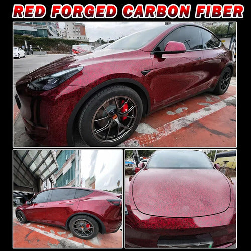 Lypumso Red Forged Carbon Fiber Vinyl Wrap 30cmx3mts 1