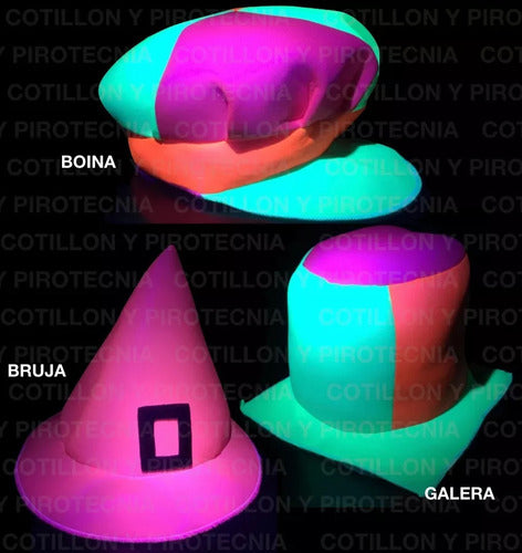 Generic Carioca Fluo Hat X 4 Fluorescent Fabric Party Cap 5