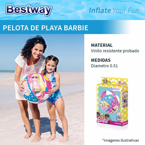 Pelota De Playa Barbie - Pelota Playera Inflable Para Niños 1