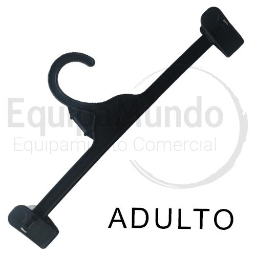 Percha De Plástico Negro Con Broche P/adulto 31cm - Pack X50 1