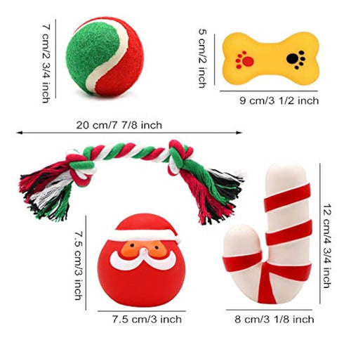 Petuol Christmas Dog Toys, 5pcs Set of Christmas Toys 4