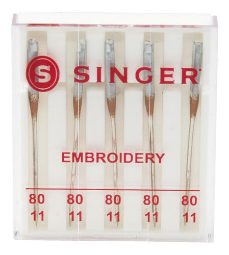 Singer Universal Embroidery Sewing Machine Needles, Size 80/11, 5-Count 1