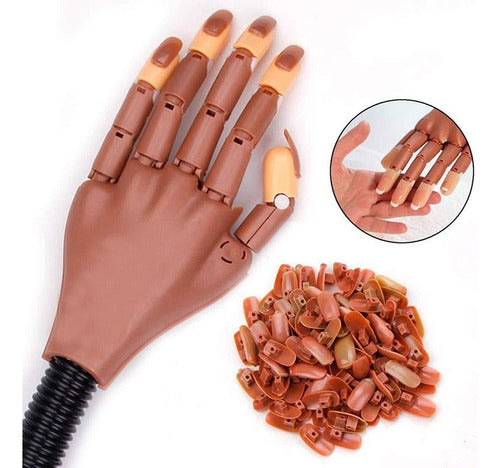 Articulated Practice Manicure Hand + 100 Tips with Support 2
