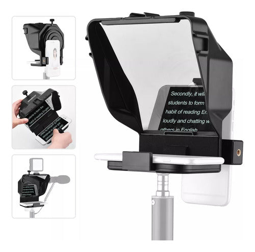 Kzt Andoer Portátil Smartphone Teleprompter Prompter Com 5