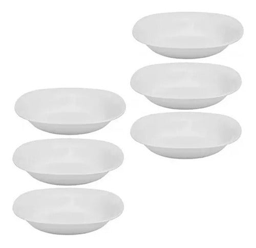 Set of 6 Luminarc Carine Deep White Plates - Opal Glass 3