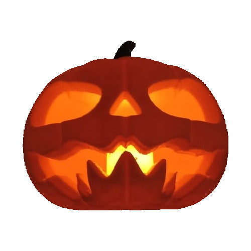 Calabaza Caramelera Halloween Plástica Con Luz Led 25cm 3d 0